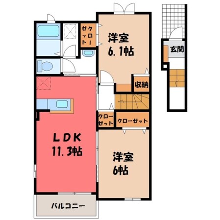 野木駅 徒歩21分 2階の物件間取画像